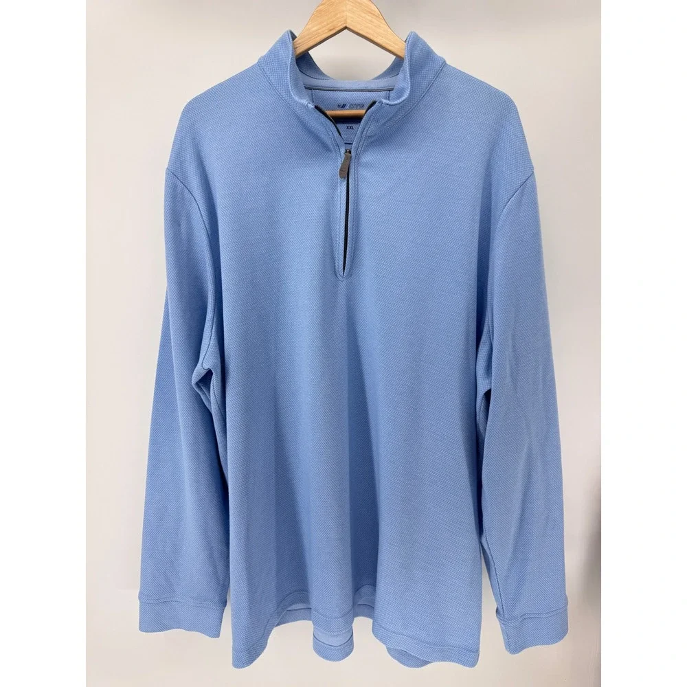 Vineyard Vines Quarter Zip Pullover Mens XXL Blue Textured Preppy